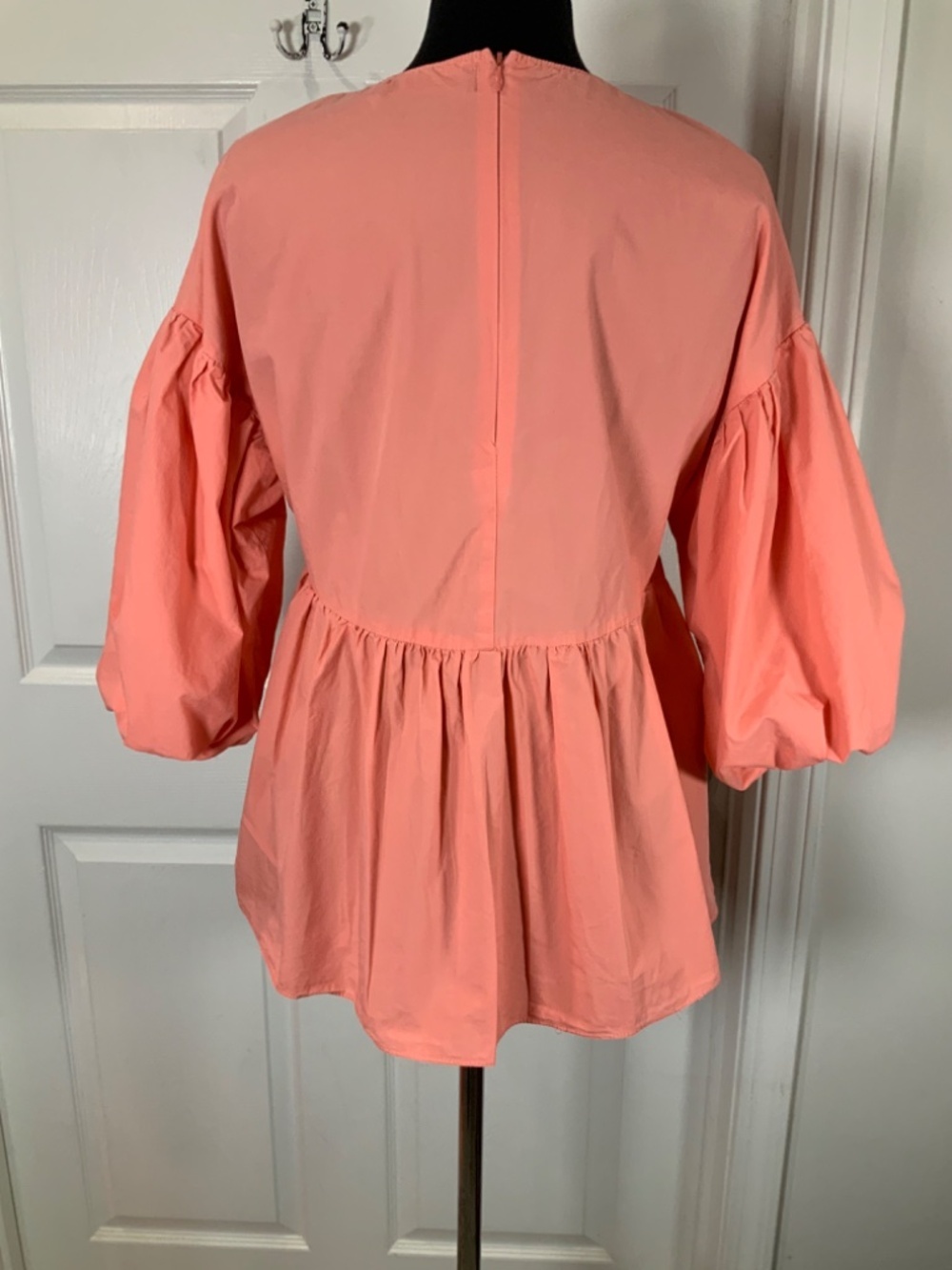 Pomander Place by Tuckernuck Peach Cotton Babydoll Puff Sleeve Top Size XS - Picture 8 of 11